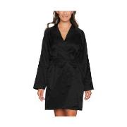 Lady Avenue Satin Short Kimono Svart X-Large Dam