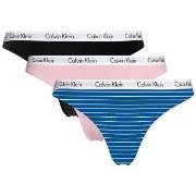 Calvin Klein Trosor 6P Carousel Thongs Rosa/Blå bomull Small Dam