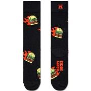 Happy socks Strumpor 3P Flaming Burger Sock Svart Mönster bomull Strl ...