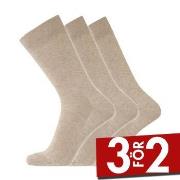 Dovre Strumpor 3P Cotton No-Elastic Socks Beige Strl 40/45 Herr