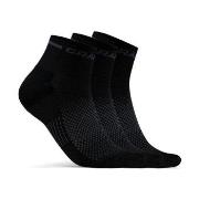 Craft Strumpor 3P Core Dry Mid Socks Svart nylon Strl 37/39