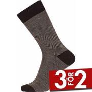 Egtved Strumpor Twin Wool Cotton Sock Mörkbrun Strl 45/48