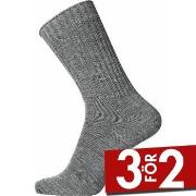 Egtved Strumpor Wool Ribbed Sock Ljusgrå Strl 45/48