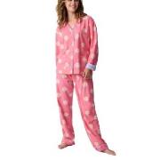 PJ Salvage Long Sleeve Flannel Pyjama Rosa Mönstrad bomull X-Small Dam