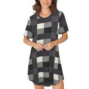 Lady Avenue Bamboo Bigshirt Grårutig X-Small Dam