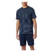 Schiesser Casual Essentials Short Sleeve Pyjama Mörkblå bomull Large H...