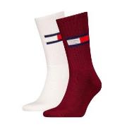 Tommy Men Uni TJ Flag Socks Strumpor 2P Vit/Röd Strl 39/42