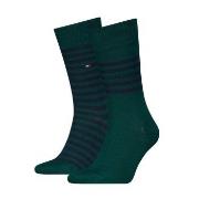 Tommy Hilfiger Strumpor 2P Men Breton Crew Socks Mörkgrön Strl 43/46 H...