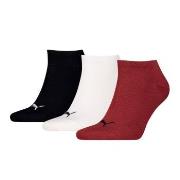 Puma Strumpor 3P Sneaker Socks Svart/Vinröd Strl 43/46