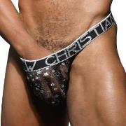 Andrew Christian Kalsonger Almost Naked Metallic Stars Thong Svart/Sil...