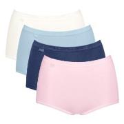 Sloggi Trosor 4P Basic Plus Maxi Panty Rosa/Blå bomull 44 Dam