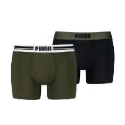 Puma Kalsonger 2P Everyday Placed Logo Boxer Svart/Grön bomull Small H...