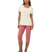 Triumph PK 02 Capri Pyjama Set Rosa/Beige bomull 44 Dam