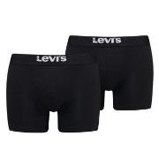 Levis Kalsonger 2P Men Solid Basic Boxer Brief Svart bomull Small Herr