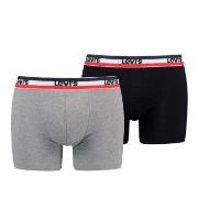 Levis Kalsonger 2P Sportswear Logo Base Boxer Svart/Grå bomull Small H...