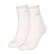 Calvin Klein Strumpor 2P Shiny Logo Short Socks Vit Strl 35/38 Dam
