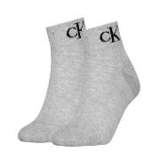 Calvin Klein Strumpor 2P Women Monogram Quarter Socks Grå Strl 35/38 D...