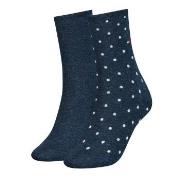 Tommy Hilfiger Strumpor 2P Women Dot Sock Jeansblå Strl 35/38 Dam