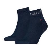 Tommy Hilfiger Strumpor 2P Men Tab Quarter Socks Marin Strl 39/42 Herr