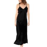 Damella Long Silk Nightdress Svart silke X-Large Dam