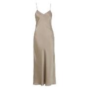 Damella Long Silk Nightdress Nougat silke X-Small Dam