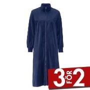 Damella Velour Plain Robe Marin Medium Dam