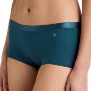 Calida Trosor Cate Regular Satin Shorts Blå bomull Large Dam