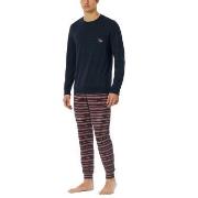 Schiesser X-Mas Long Pajamas Blå/Röd bomull 54 Herr