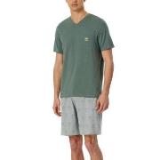 Schiesser 95-5 Short Pyjama V-neck Khaki bomull 54 Herr