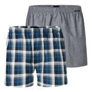 Schiesser Kalsonger 2P Boxershorts multipack Grå/Blå bomull Large Herr