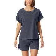 Schiesser Casual Nightwear Short Pyjama Set Mörkgrå bomull 40 Dam