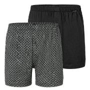 Schiesser Kalsonger 2P Long Boxershorts Svart/Rutig bomull Large Herr