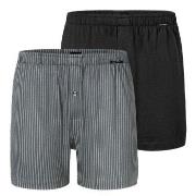 Schiesser Kalsonger 2P Long Boxershorts Svart/Grå bomull XX-Large Herr