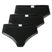 Schiesser Trosor 3P Modern Cheeky String Svart bomull 44 Dam