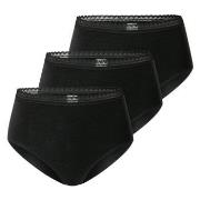 Schiesser Trosor 3P Modern Lace Rio Midi Brief Svart bomull 46 Dam