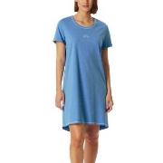 Schiesser Short Sleeve Sleepshirt Ljusblå bomull 44 Dam