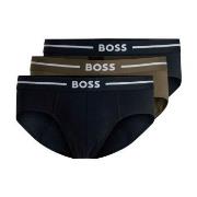 BOSS Kalsonger 3P Bold Design Hip Brief Svart/Grön bomull Medium Herr