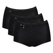 Sloggi Trosor 3P Pearl Maxi Svart bomull 40 Dam