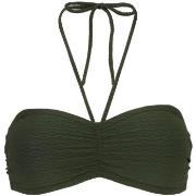 Damella Olivia Textured Padded Bikini Bra Mörkgrön nylon 42 Dam