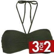 Damella Olivia Textured Padded Bikini Bra Mörkgrön nylon 44 Dam