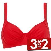 Damella Sophia Basic Underwired Bikini Bra Röd polyester F 42 Dam