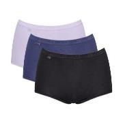 Sloggi Trosor 3P Basic Plus Maxi Colored Svart/Blå bomull 46 Dam