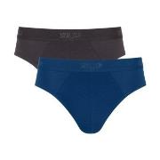 Sloggi Kalsonger 2P SLG Base Midi Briefs Svart/Blå bomull XX-Large Her...