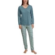 Calida Ornament Nights Long Pyjamas Blå Mönstrad bomull Medium Dam