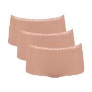 Sloggi Trosor 3P GO Crush Hipster Shorts Ljusbrun bomull X-Large Dam