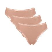 Sloggi Trosor 3P GO Crush High Leg Briefs Ljusbrun bomull X-Small Dam