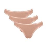 Sloggi Trosor 3P GO Crush String Ljusbrun bomull Large Dam