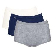 Sloggi Trosor 3P Basic Plus Maxi Colored Blå/Grå bomull 58 Dam