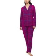 Triumph Boyfriend Long Sleeved Pyjama Set Rutig bomull 36 Dam