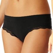 Schiesser Trosor Unique Cotton Lace Brazilian Brief Svart bomull Large...